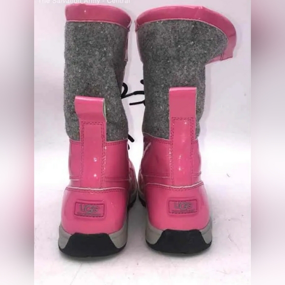 UGG Women Butte II 1019209K Pink Leather Lace Up Rain Snow Winter Boots Size 6 - Picture 8 of 10